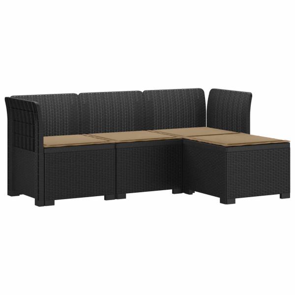 4-Sitzer Garten Sofa mit Kissen Rattan Look PP Anthrazit