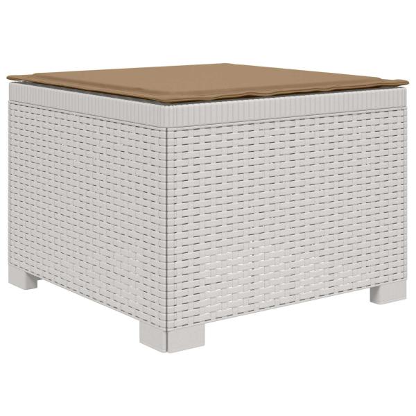 4-Sitzer Garten Sofa mit Kissen Rattan Look PP Weiß