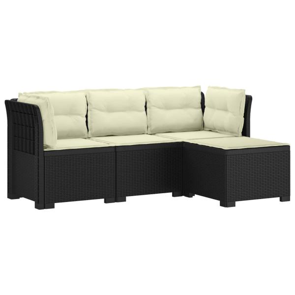 4-Sitzer Garten Sofa mit Kissen Rattan Look PP Anthrazit