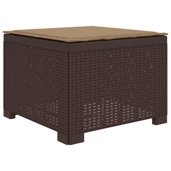 4-Sitzer Garten Sofa mit Kissen Rattan Look PP Braun