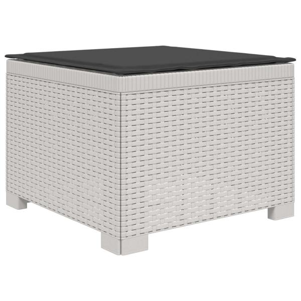 4-Sitzer Garten Sofa mit Kissen Rattan Look PP Weiß