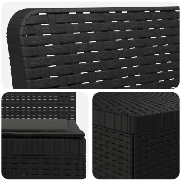 4-Sitzer Gartensofa mit Kissen Rattan-Look PP Anthrazit
