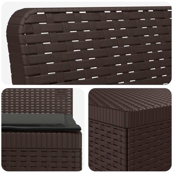 4-Sitzer Gartensofa mit Kissen Rattan-Look PP Braun