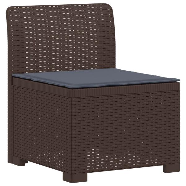 4-Sitzer Gartensofa mit Kissen Rattan-Look PP Braun