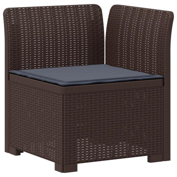 4-Sitzer Gartensofa mit Kissen Rattan-Look PP Braun
