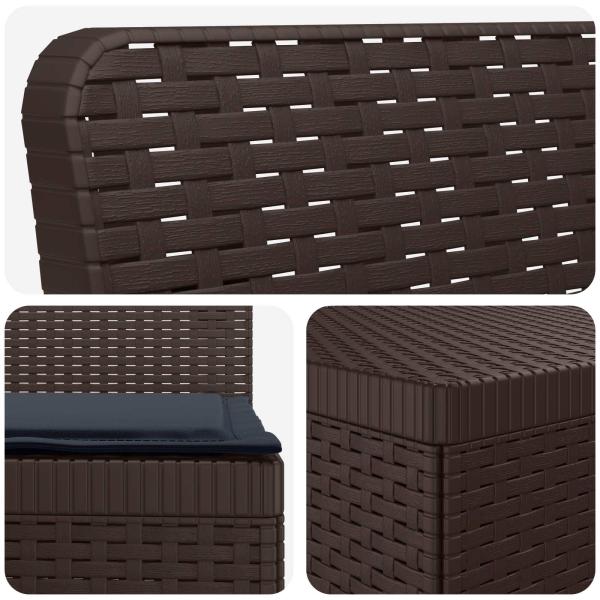 4-Sitzer Gartensofa mit Kissen Rattan-Look PP Braun