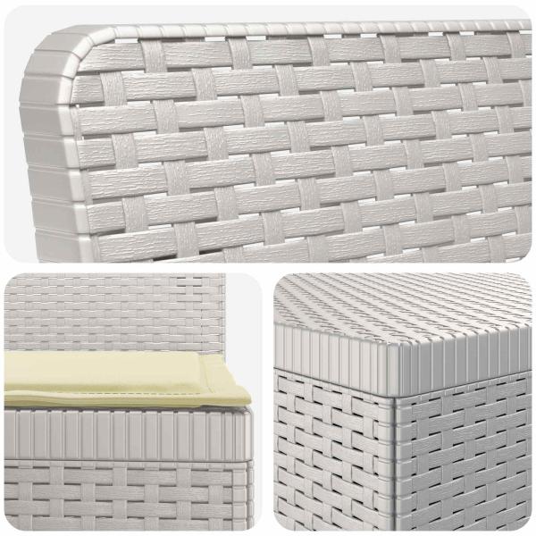 4-Sitzer Gartensofa mit Kissen Rattan-Look PP Weiß