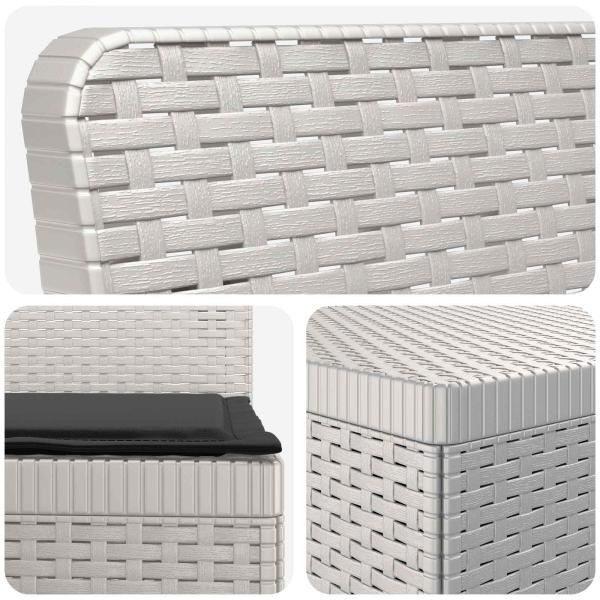 4-Sitzer Gartensofa mit Kissen Rattan-Look PP Weiß