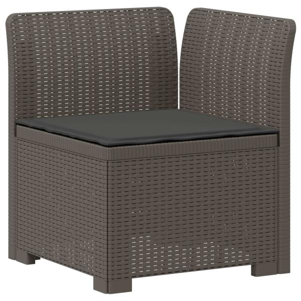 4-Sitzer Gartensofa mit Kissen Rattan-Look PP Hellgrau
