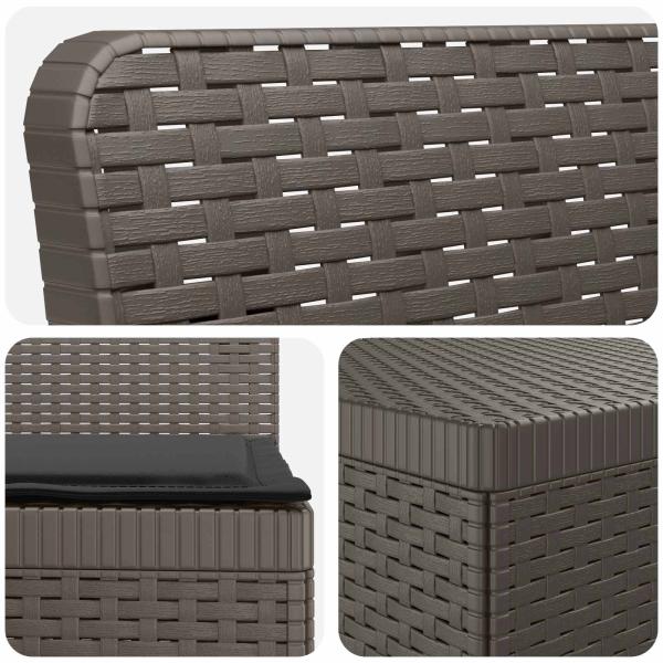 4-Sitzer Gartensofa mit Kissen Rattan-Look PP Hellgrau