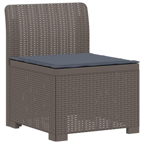 4-Sitzer Gartensofa mit Kissen Rattan-Look PP Hellgrau