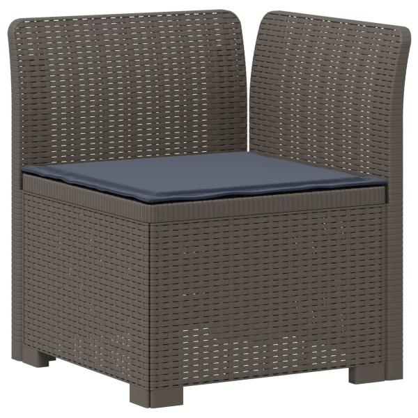 4-Sitzer Gartensofa mit Kissen Rattan-Look PP Hellgrau