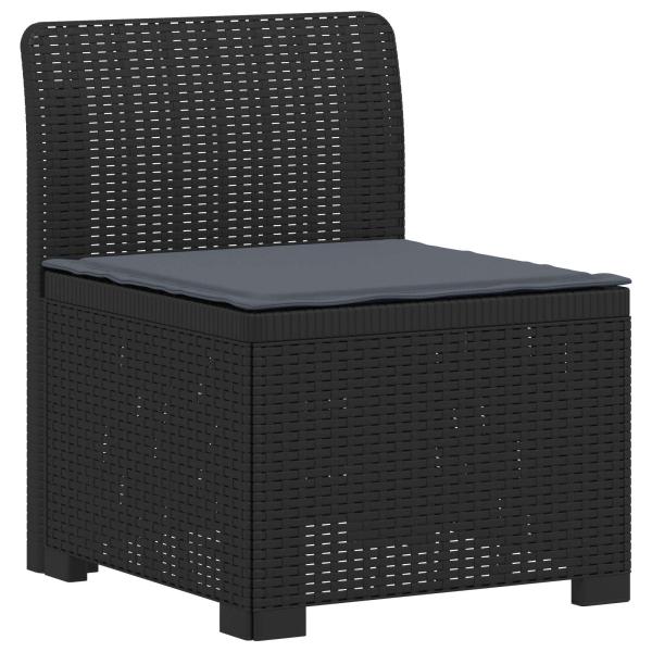 4-Sitzer Garten Sofa mit Kissen Rattan Look PP Anthrazit