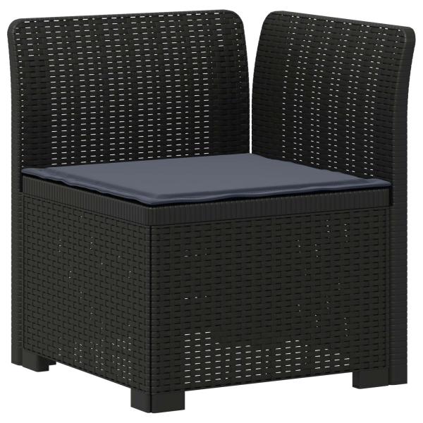 4-Sitzer Garten Sofa mit Kissen Rattan Look PP Anthrazit
