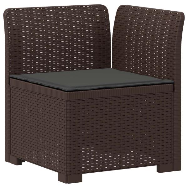 4-Sitzer Garten Sofa mit Kissen Rattan Look PP Braun