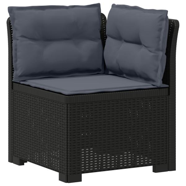 4-Sitzer Garten Sofa mit Kissen Rattan Look PP Anthrazit
