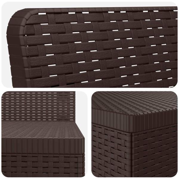 5-Sitzer Gartensofa Rattan-Look PP Braun