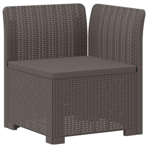 5-Sitzer Gartensofa Rattan-Look PP Hellgrau