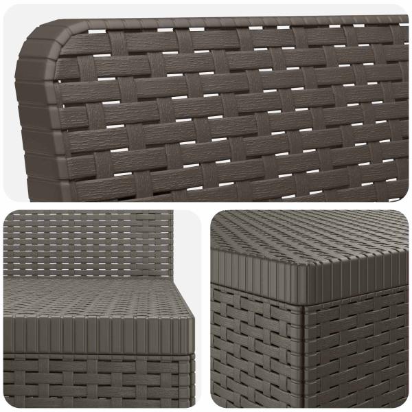 5-Sitzer Gartensofa Rattan-Look PP Hellgrau