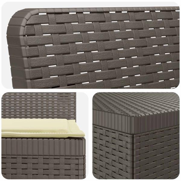 5-Sitzer Gartensofa mit Kissen Rattan-Look PP Hellgrau