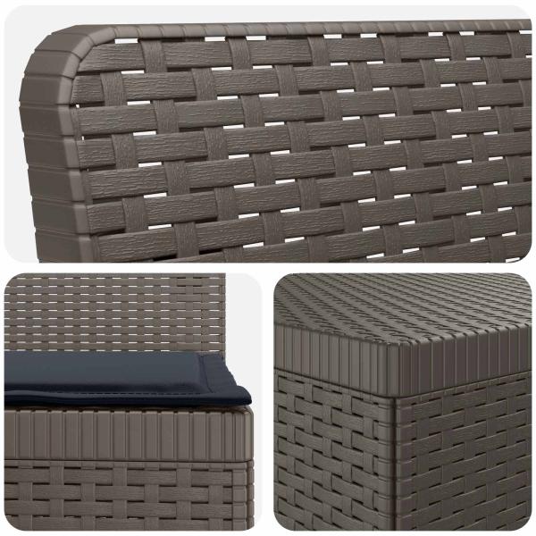5-Sitzer Gartensofa mit Kissen Rattan-Look PP Hellgrau