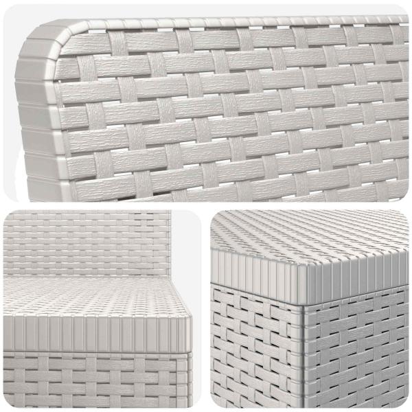 5-Sitzer Gartensofa Rattan-Look PP Weiß