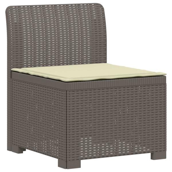 5-Sitzer Gartensofa mit Kissen Rattan-Look PP Hellgrau