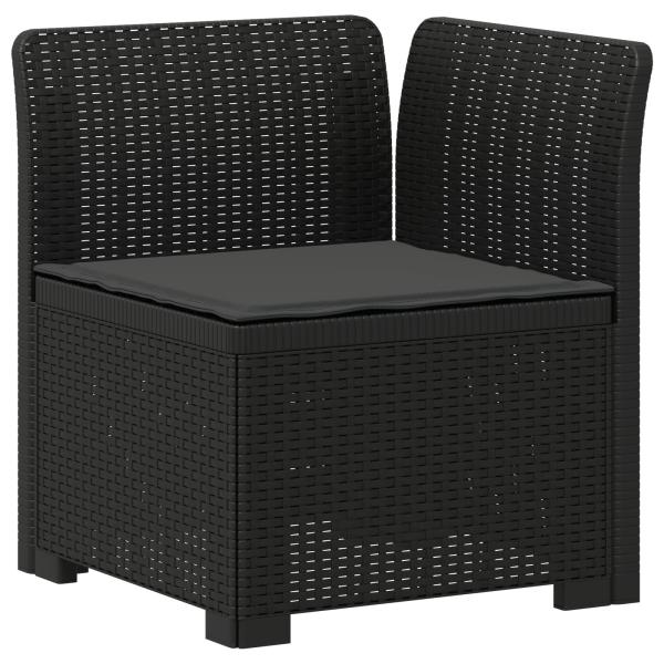 6-Sitzer Garten Sofa mit Kissen Rattan Look PP Anthrazit