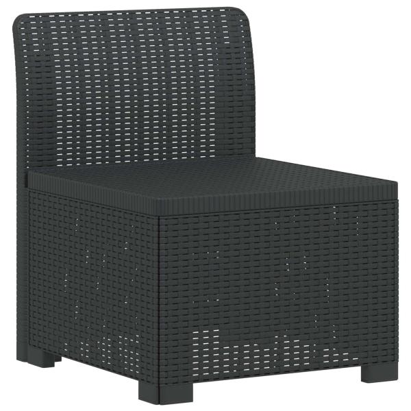 7-Sitzer Gartensofa Rattan-Look PP Anthrazit