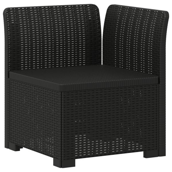 7-Sitzer Gartensofa Rattan-Look PP Anthrazit