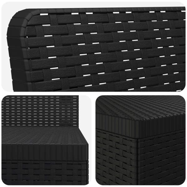 7-Sitzer Gartensofa Rattan-Look PP Anthrazit
