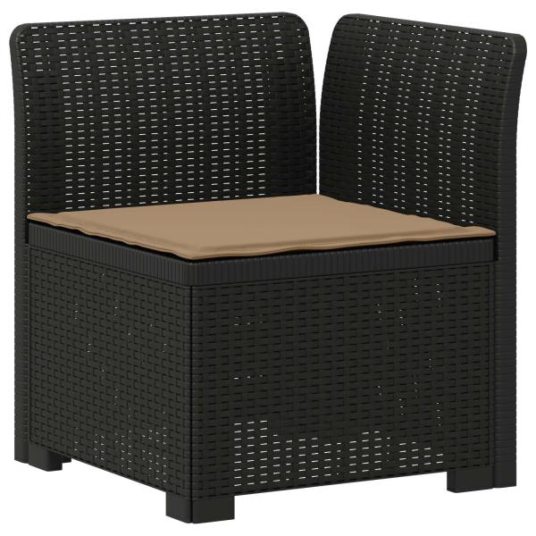 7-Sitzer Gartensofa mit Kissen Rattan-Look PP Anthrazit