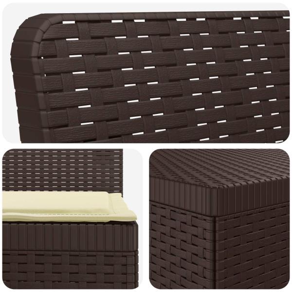 7-Sitzer Gartensofa mit Kissen Rattan-Look PP Braun
