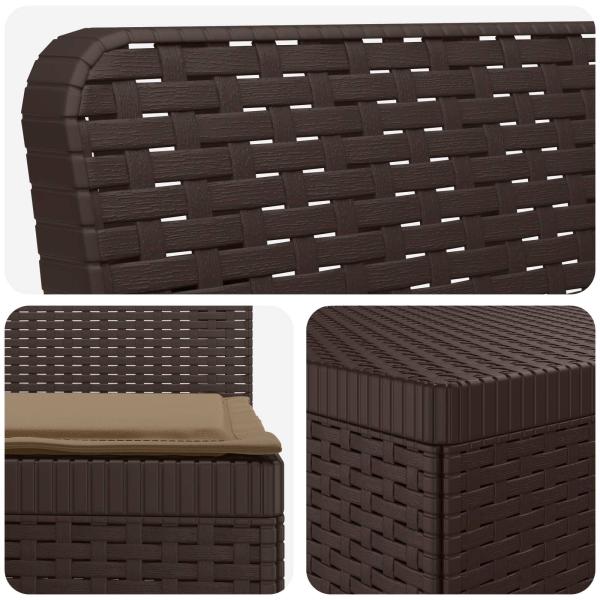 7-Sitzer Gartensofa mit Kissen Rattan-Look PP Braun
