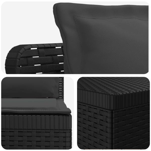 7-Sitzer Gartensofa mit Kissen Rattan-Look PP Anthrazit