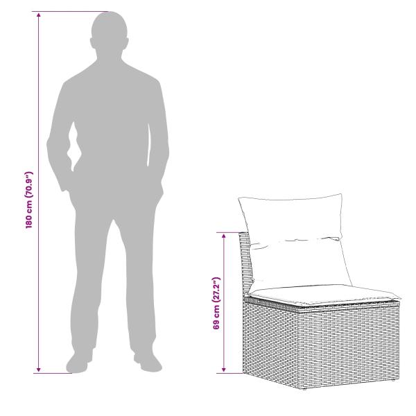 Sofa Set 6 stk. 4-Sitzanzahl Schwarz und Blau