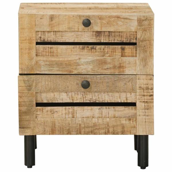 Nachttisch 2 Stk. Natur 40 x 33 x 46 cm Massivholz Mango