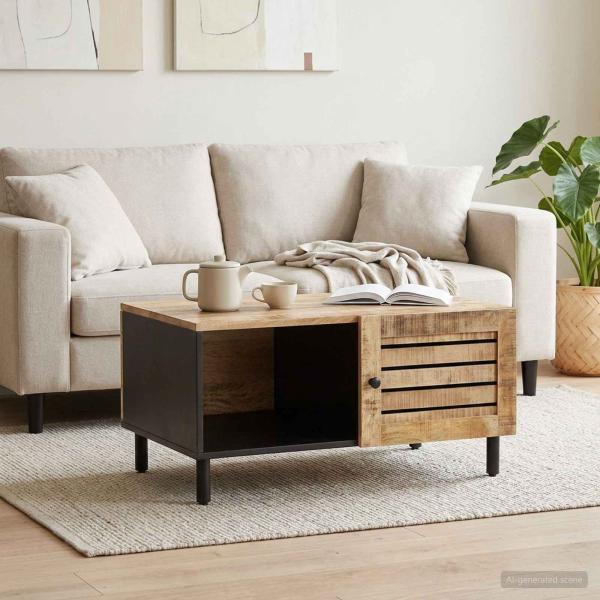 ARDEBO.de - Couchtisch Natur 80 x 50 x 40 cm Massivholz Mango