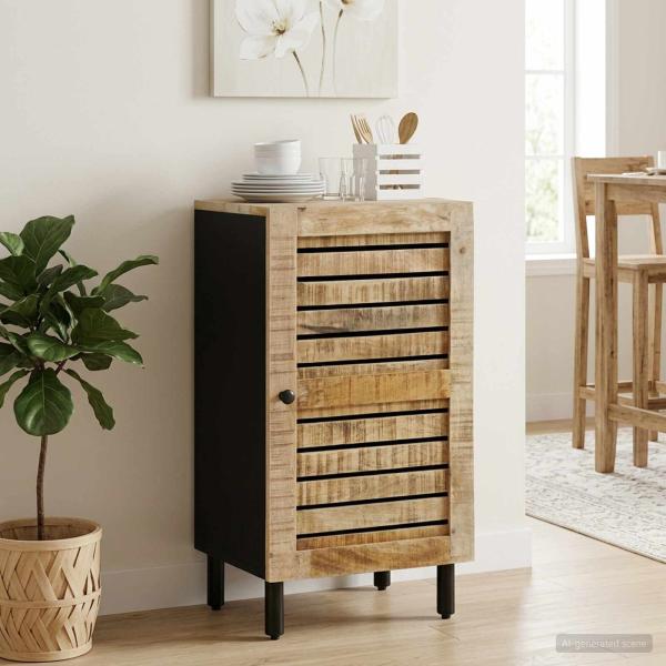 ARDEBO.de - Aufbewahrungsschrank Natur 40 x 33 x 75 cm Massivholz Mango