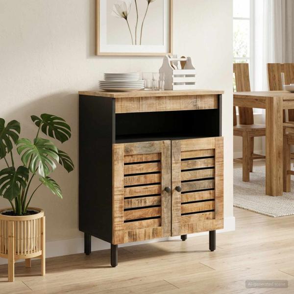 ARDEBO.de - Stauraumschränke Natur 60 x 33 x 75 cm Massivholz Mango