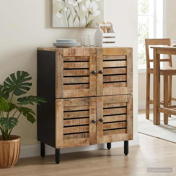 ARDEBO.de - Stauraumschränke Natur 60 x 33 x 75 cm Massivholz Mango