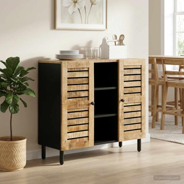 ARDEBO.de - Stauraumschränke Natur 90 x 33 x 75 cm Massivholz Mango