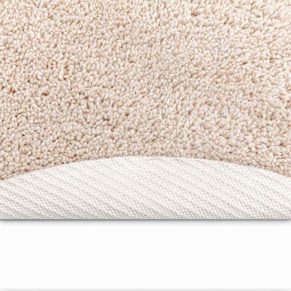 Anti-Rutsch Shaggy Teppich Creme 90 x 90 cm PP