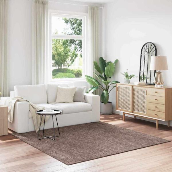 ARDEBO.de - Anti-Rutsch Shaggy Teppich Braun 200 x 200 cm PP