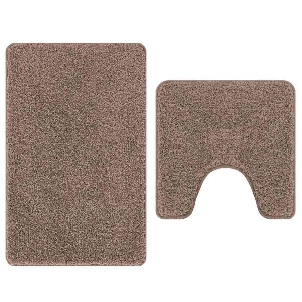 Anti-Rutsch Badematten-Set 2 stk. Braun 50 x 50 cm PP
