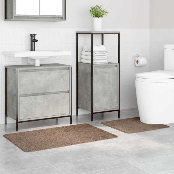Anti-Rutsch Badematten-Set 2 stk. Braun 50 x 50 cm PP