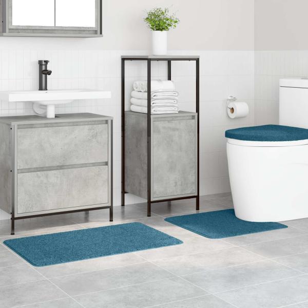 Anti-Rutsch Badematten-Set 3 stk. Blau 50 x 80 cm PP