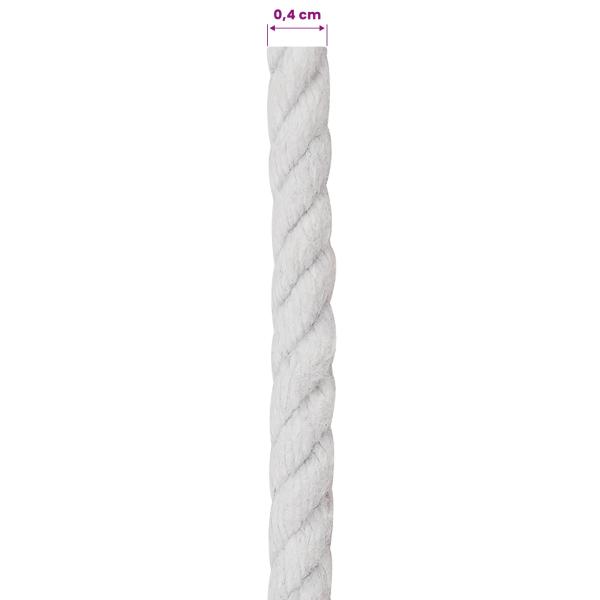 Baumwollzwirn 4 mm 250 m Weiß 100% Baumwolle