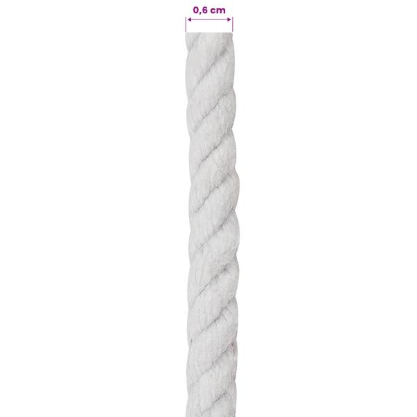 Baumwollseil 6 mm 50 m Weiß 100% Baumwolle