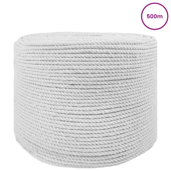 Baumwollseil 8 mm 500 m Weiß 100% Baumwolle